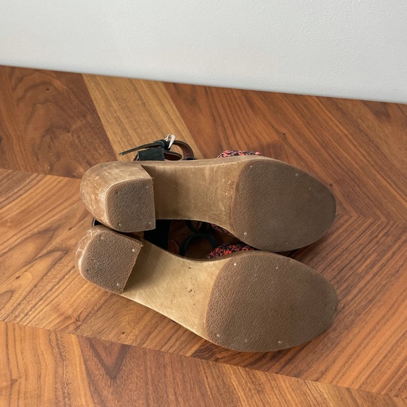 Rachel Comey platform heel clog sandals size 7.5 red and black - Picture 5 of 5